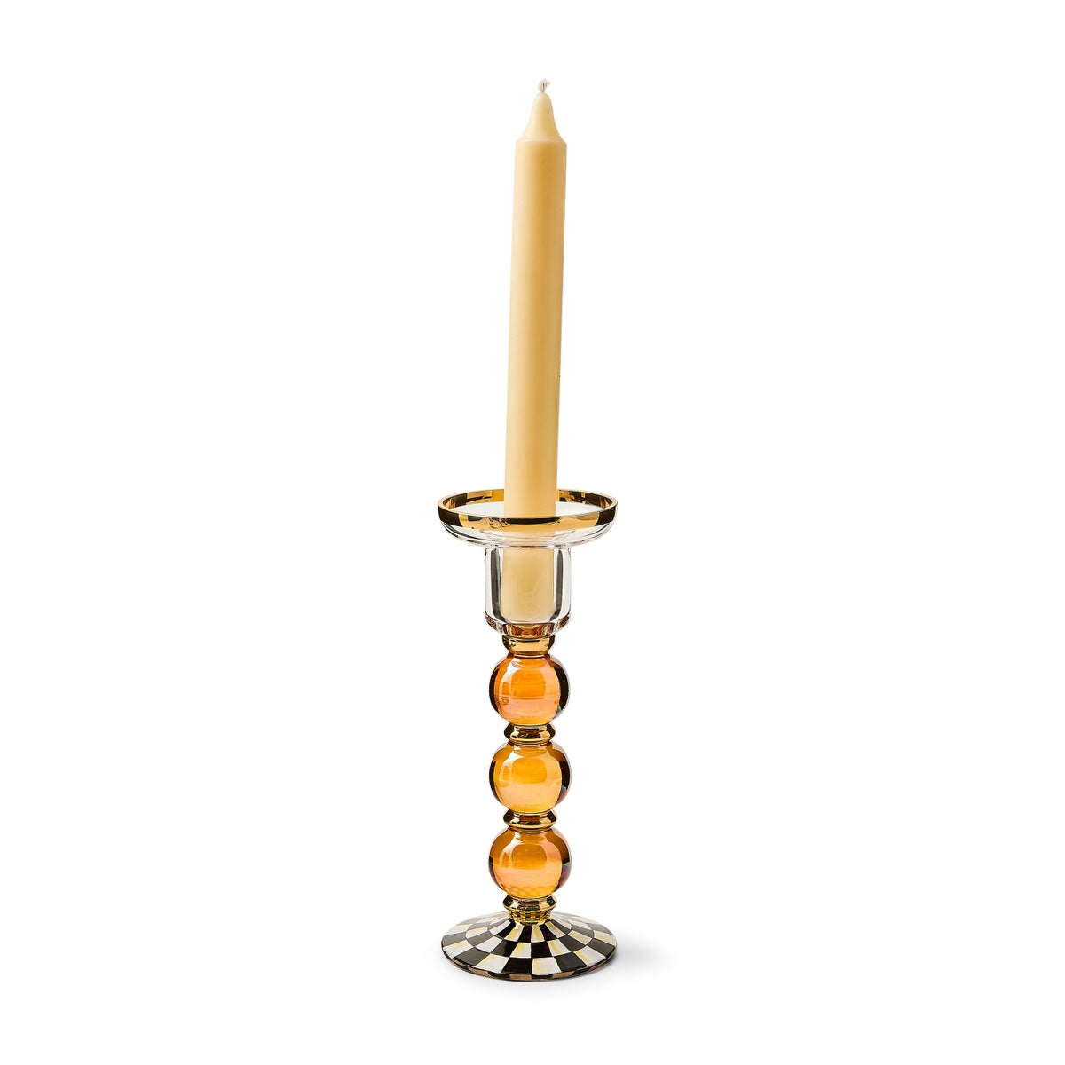 Courtly Check Large Glass Candlestick - Image 3