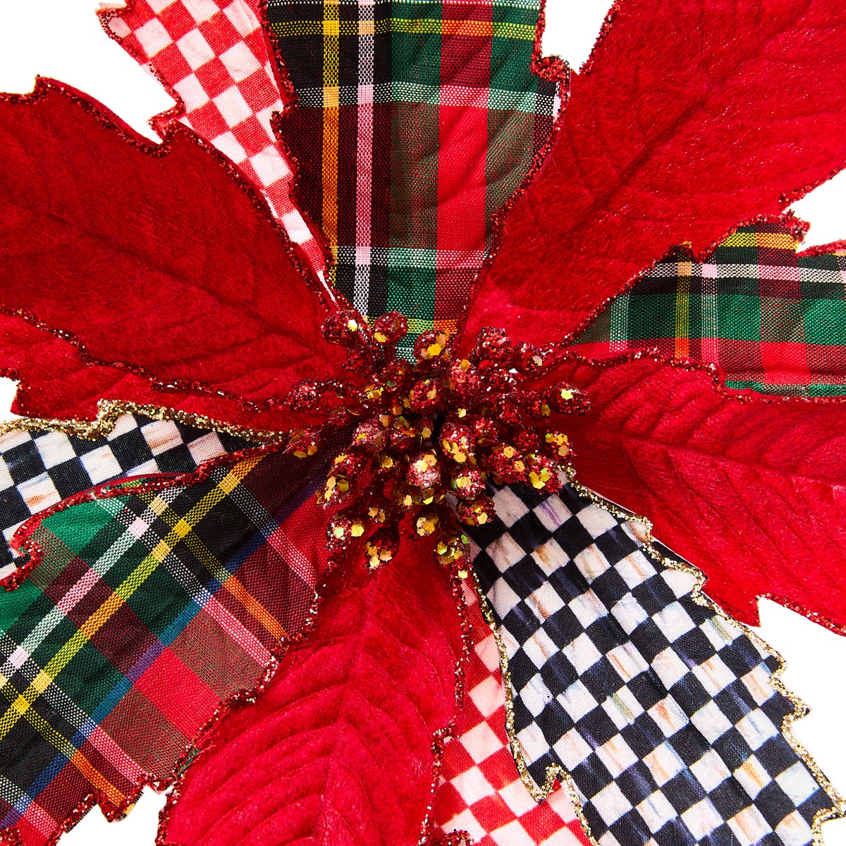 Timeless Tartan Poinsettia Stem - Image 3
