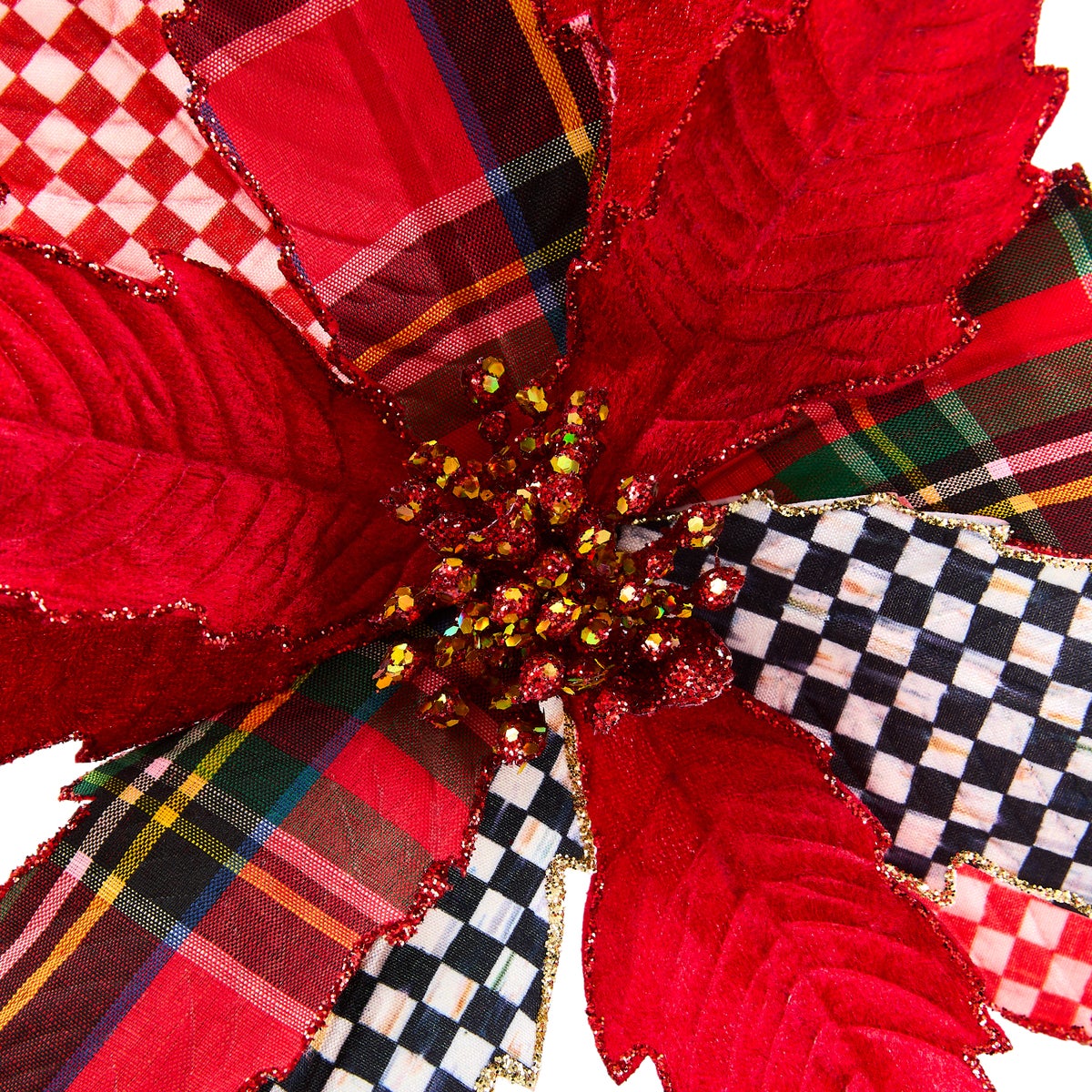 Timeless Tartan Poinsettia Clip - Image 3