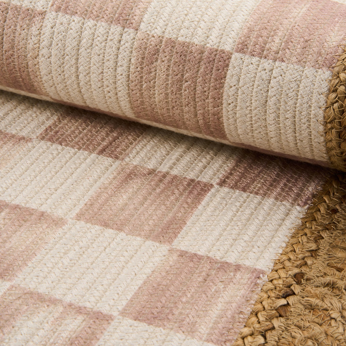 Flax Check with Jute Scallops 5' x 7'10.5" Rug - Image 3