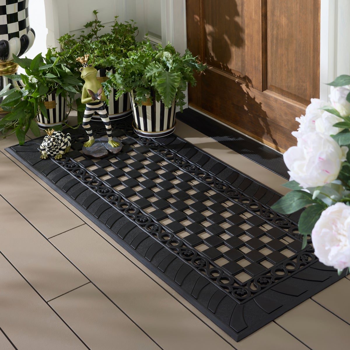 Classic Check Rubber Double Door Entrance Mat - Image 2
