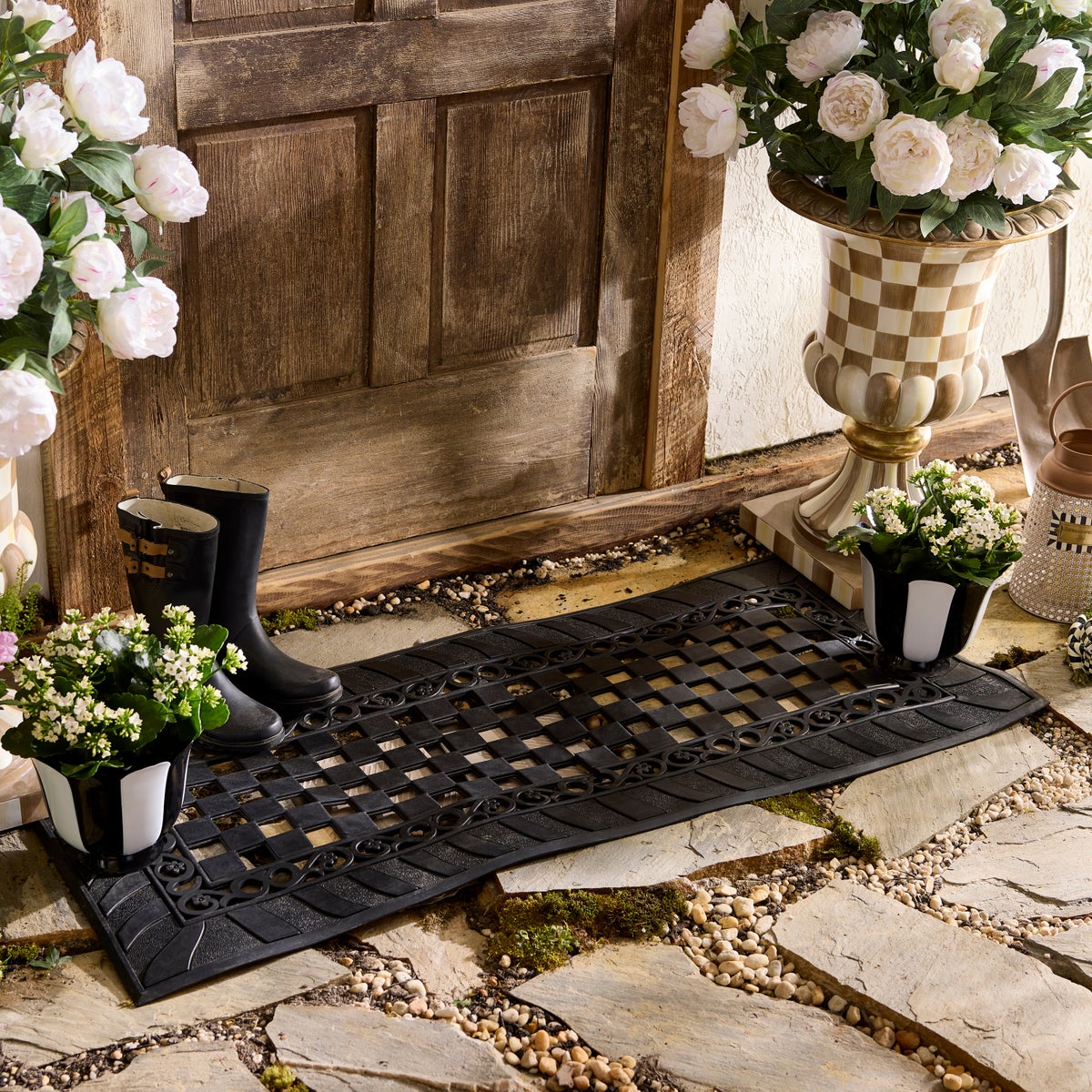 Classic Check Rubber Double Door Entrance Mat - Image 3