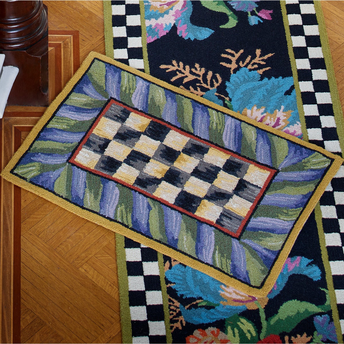 Courtly Check Purple & Green 2' x 3' Rug - Image 2