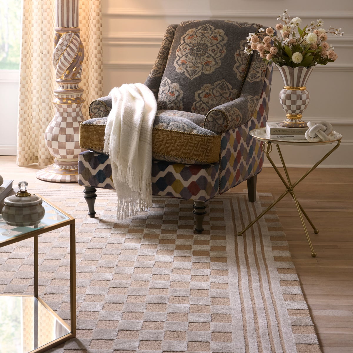 Mocha Tonal Check 8' x 10' Rug - Image 4