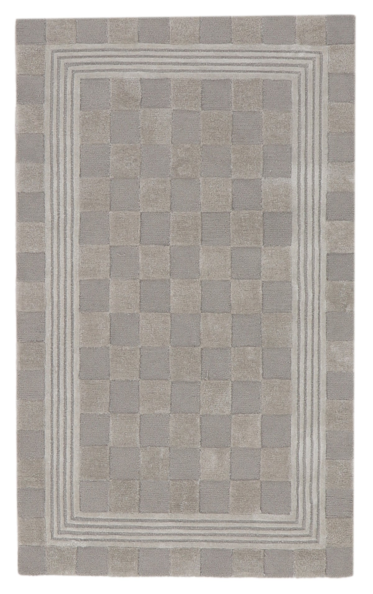 Light Grey Tonal Check 3' x 5' Rug