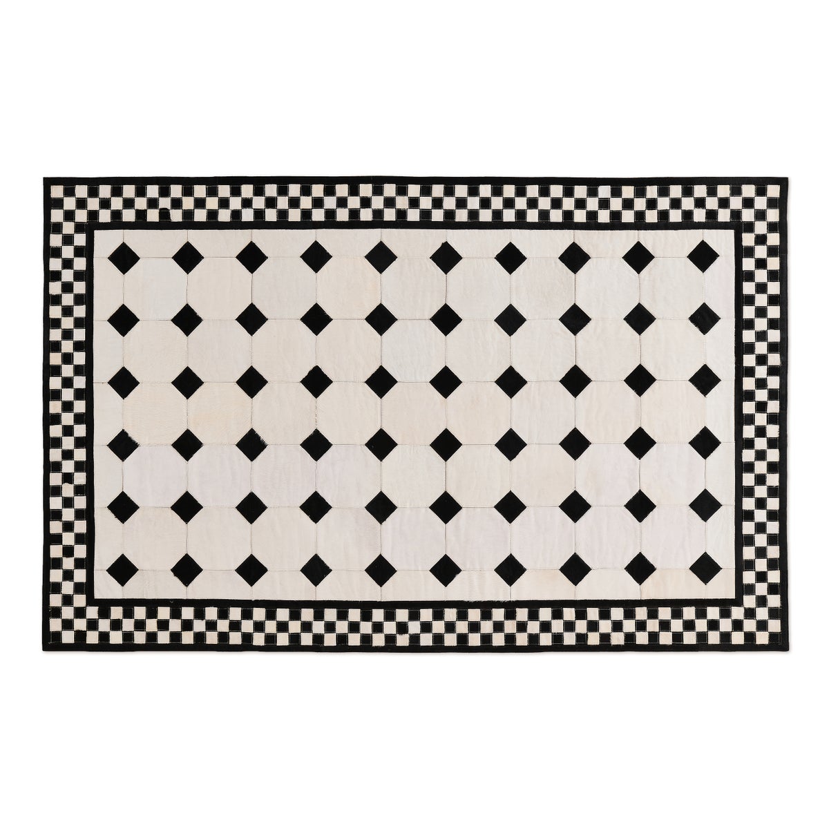 White Tile Hair on Hide 5' x 8' Rug