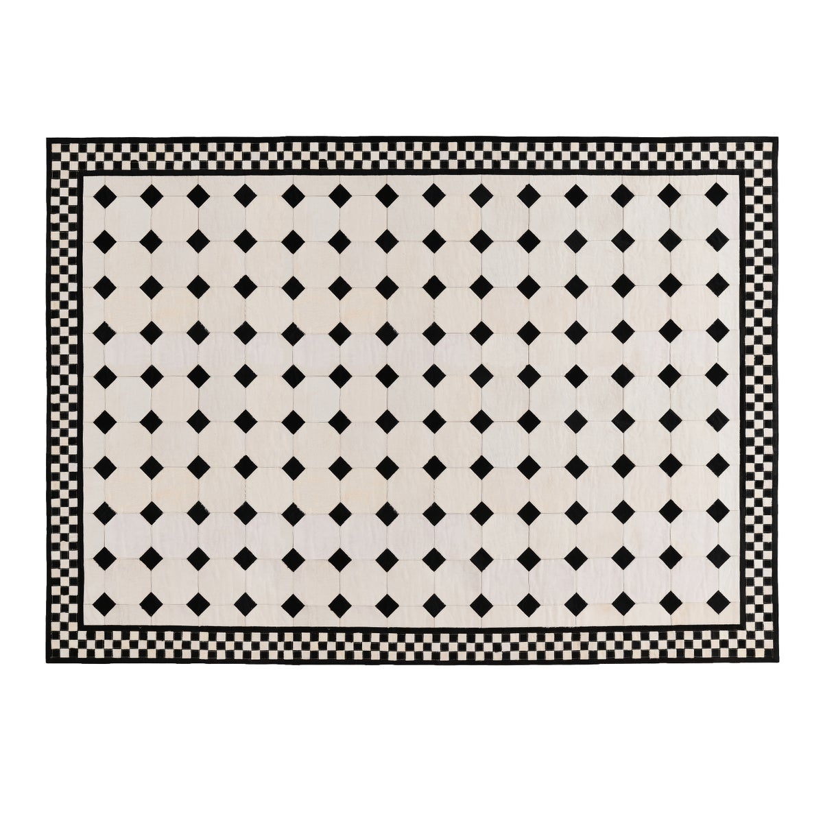 White Tile Hair on Hide 8' x 10' Rug