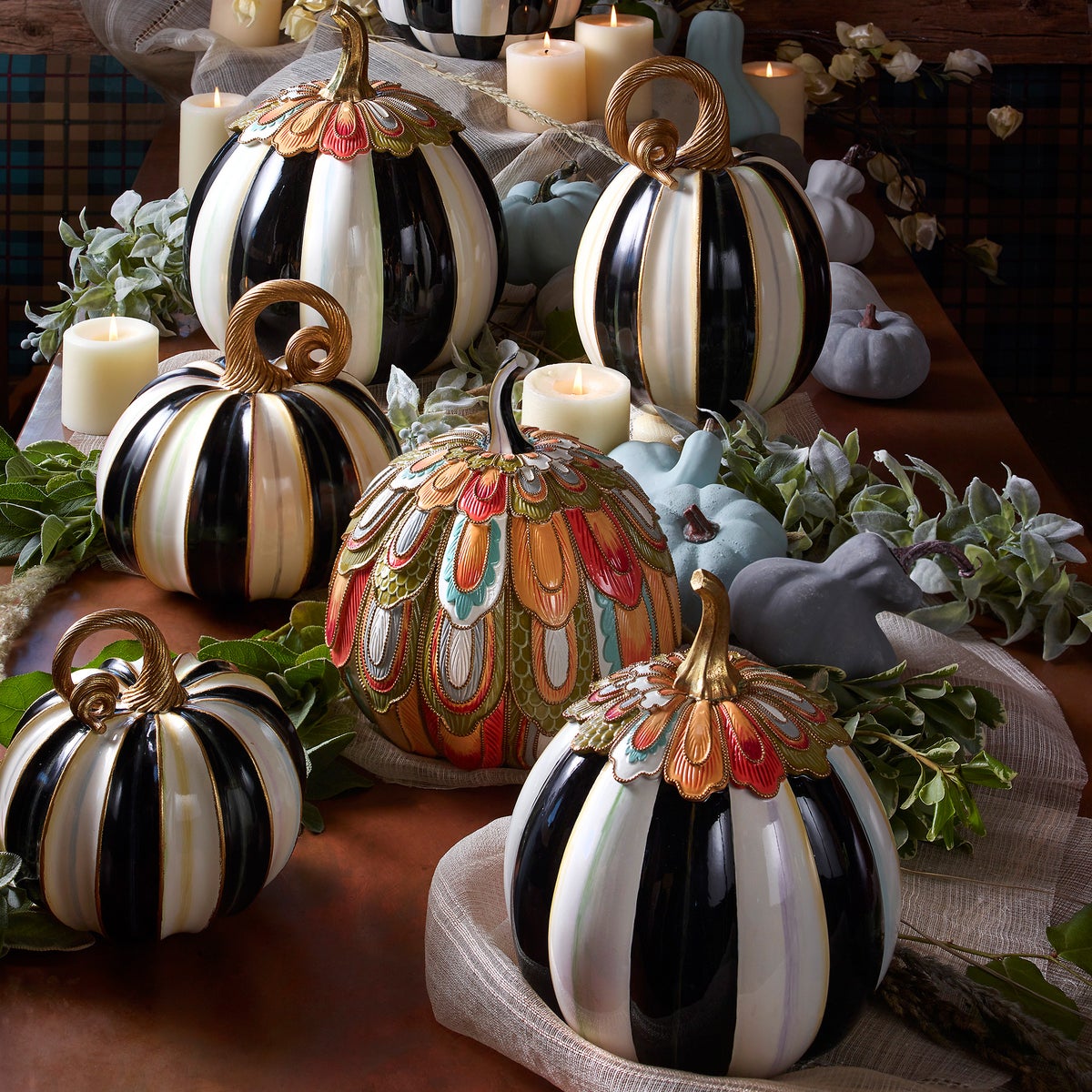 Elegant Stripe Large Pumpkin - Image 2