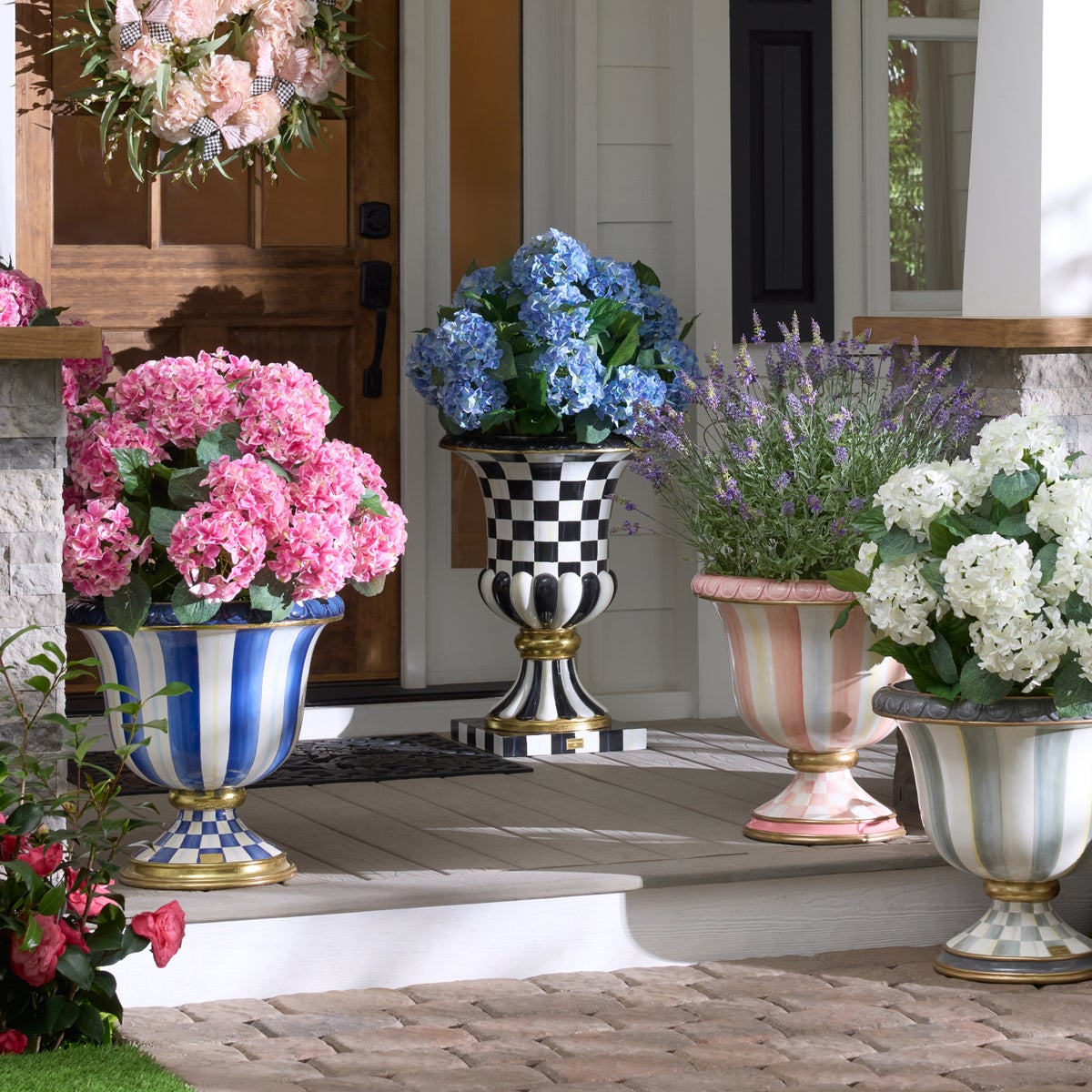Courtly Check Pedestal Urn - Image 2