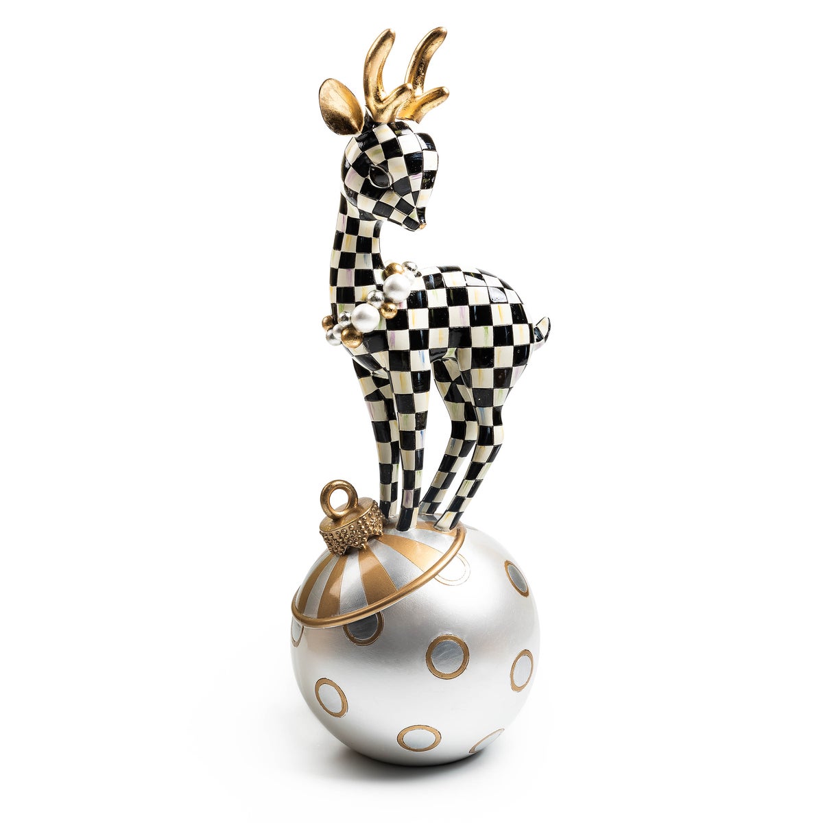 Courtly Check Gold Deary Deer On Ornament