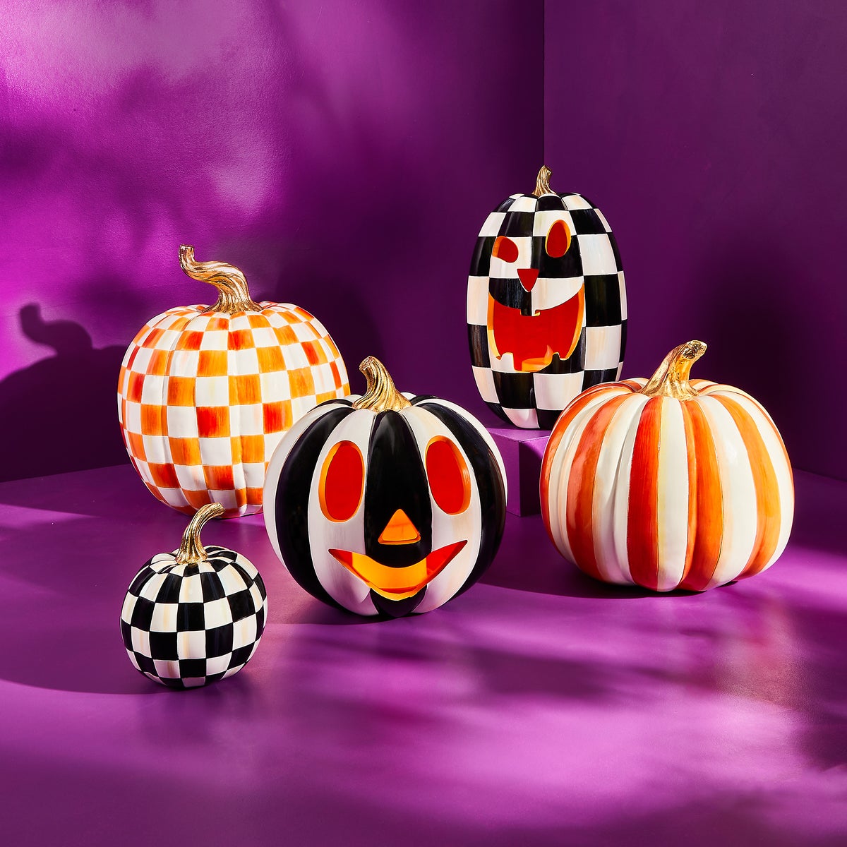 Courtly Check Tall Illuminated Jack O' Lantern - Image 4