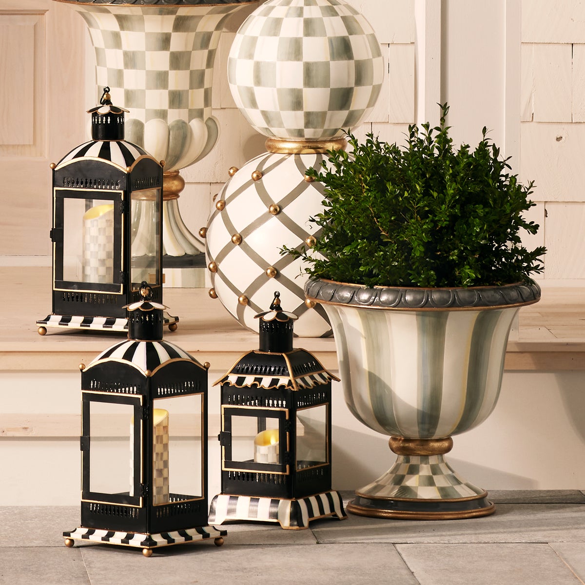 Sterling Check Flicker 9" Pillar Candle - Image 2