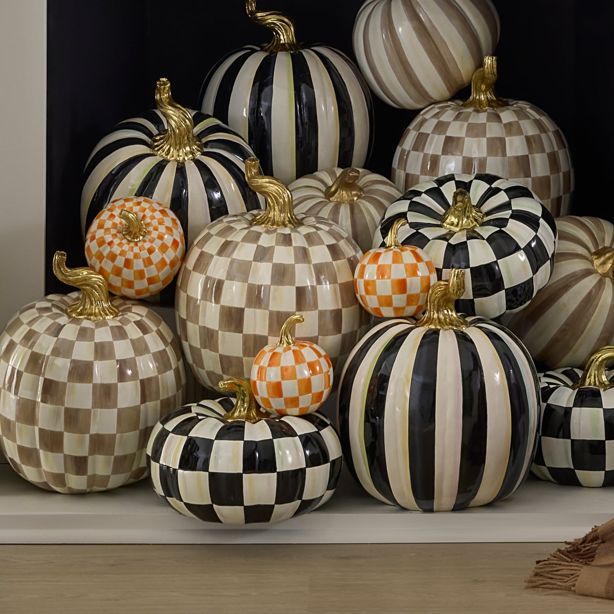 Orange Check Mini Pumpkin - Image 2