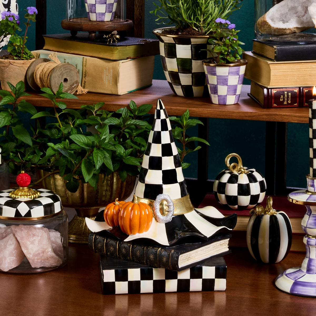 Courtly Check Witch Hat on Books - Image 6