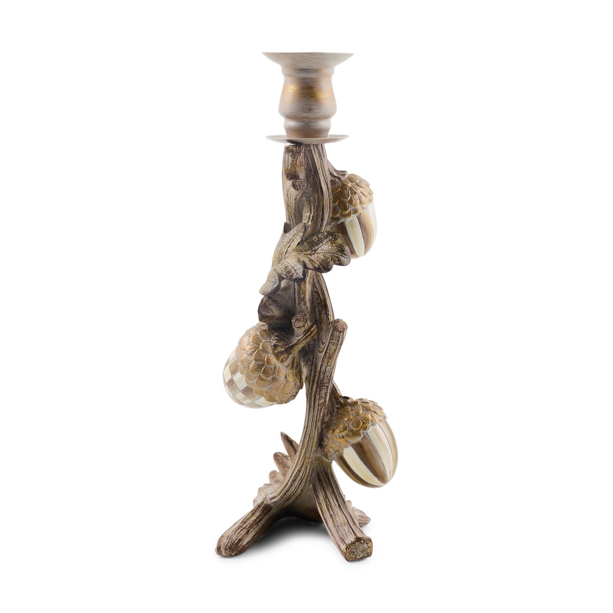Mocha Check Acorn Candle Holder - Image 4