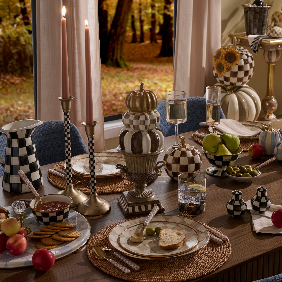 Tabletop Stacked Pumpkins in Urn - Image 5
