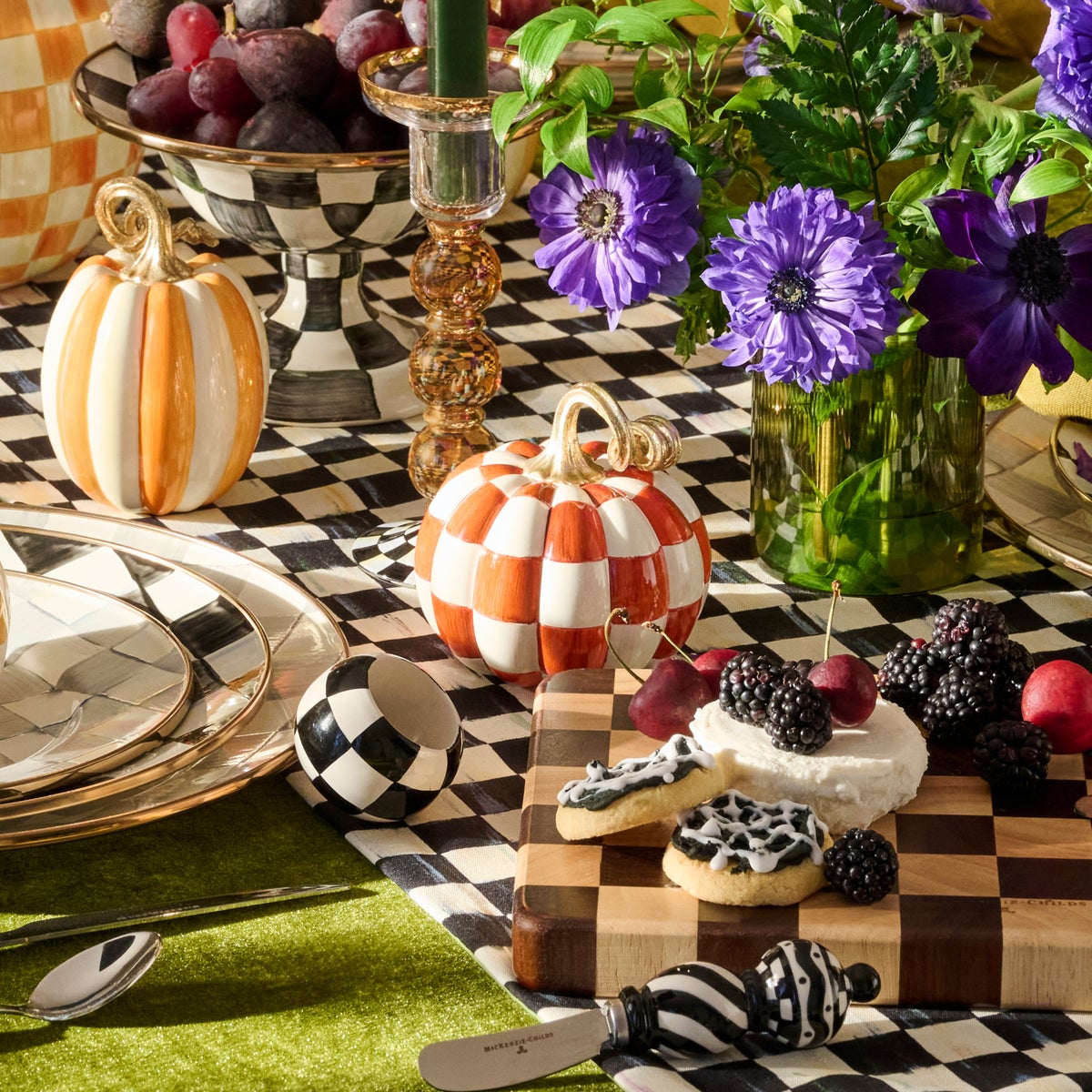 Paprika Check and Stripe Petite Pumpkins, Set of 2 - Image 4