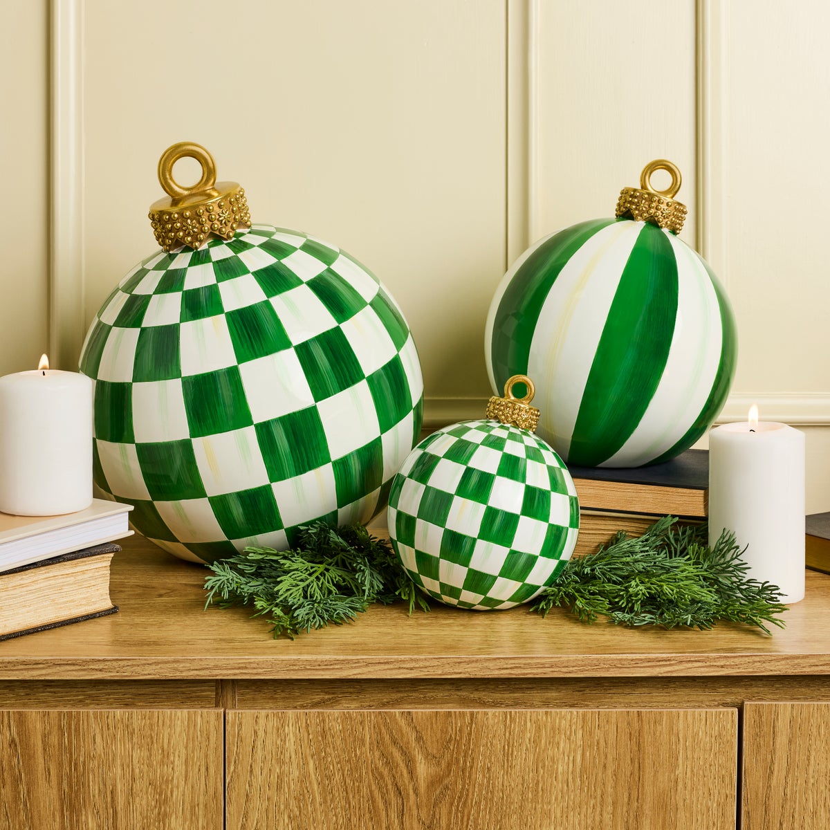Green Stripe Medium Tabletop Ornament - Image 2