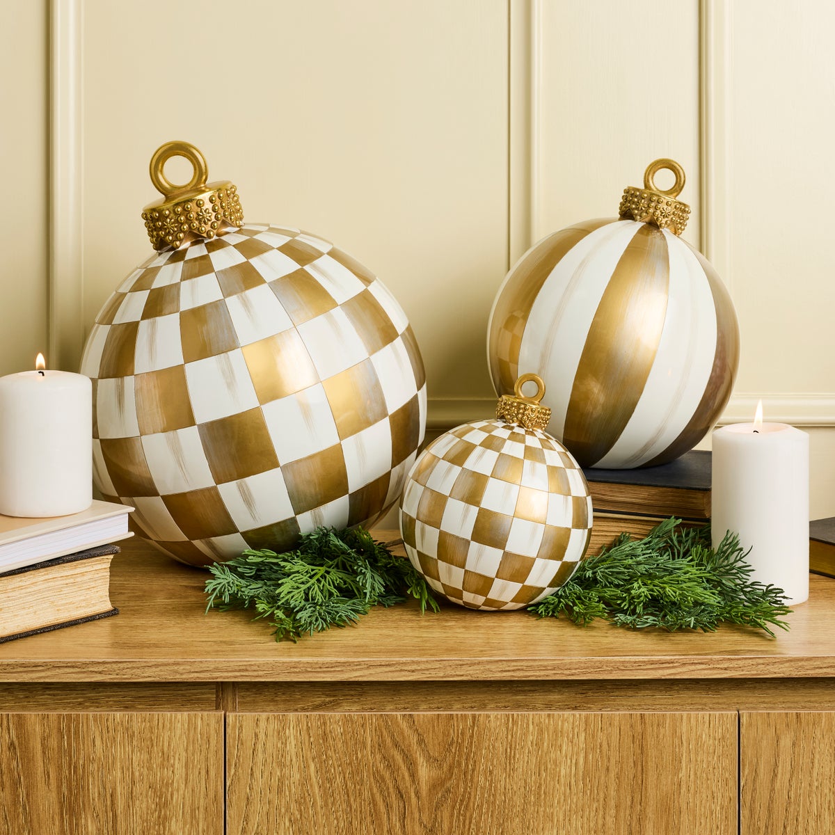 Gold Stripe Medium Tabletop Ornament - Image 2