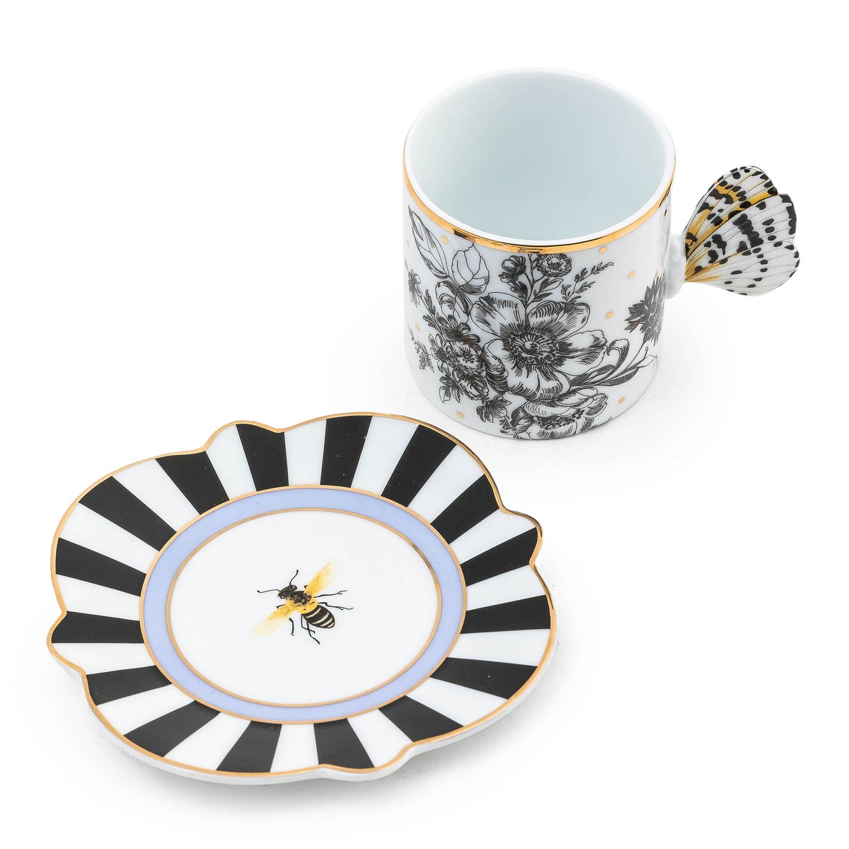 Butterfly Toile Mug & Saucer Set - Image 3