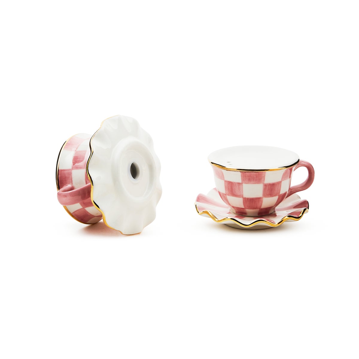 Rosy Check Teacup Salt & Pepper Set - Image 2