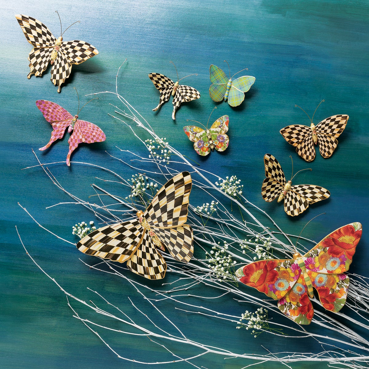 Courtly Check Butterfly Wall Decor - Image 2