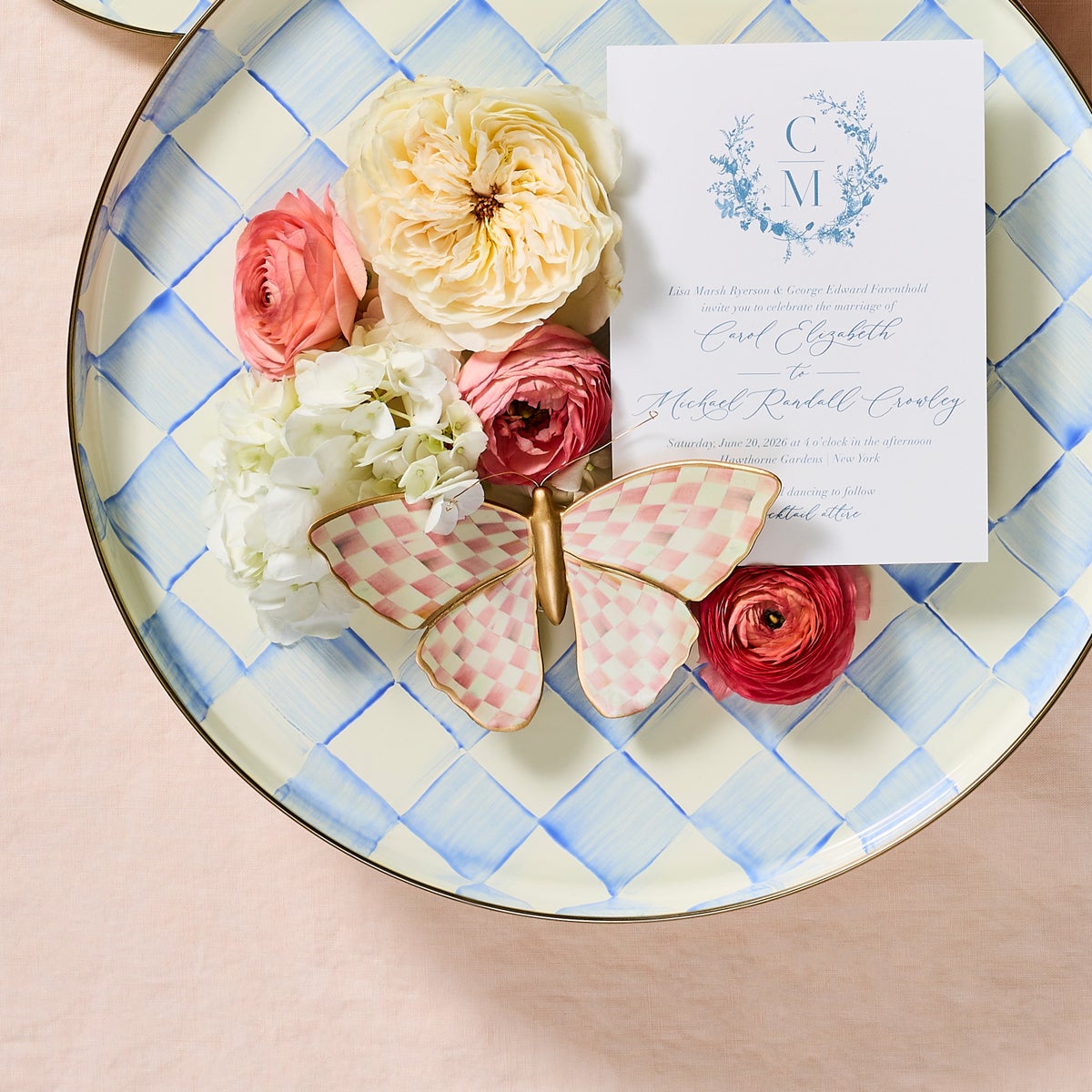 Rosy Check Wall Decor Butterfly Duo - Image 5
