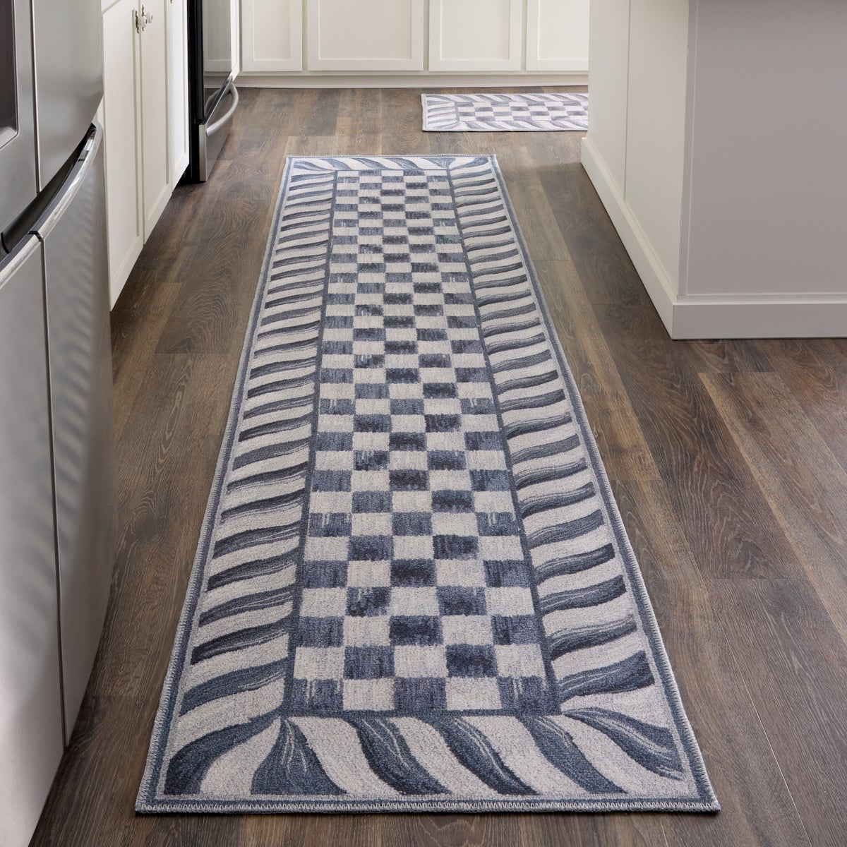 Sterling Check 2'6" x 8' Washable Runner - Image 2