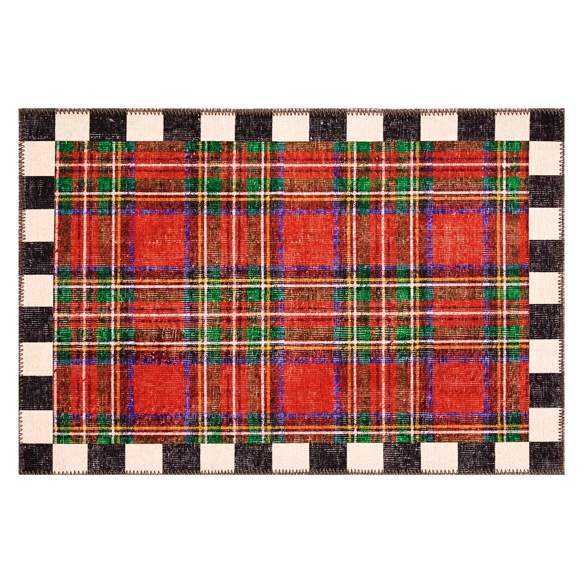 Royal Stewart Tartan Red 2' x 3' Washable Rug