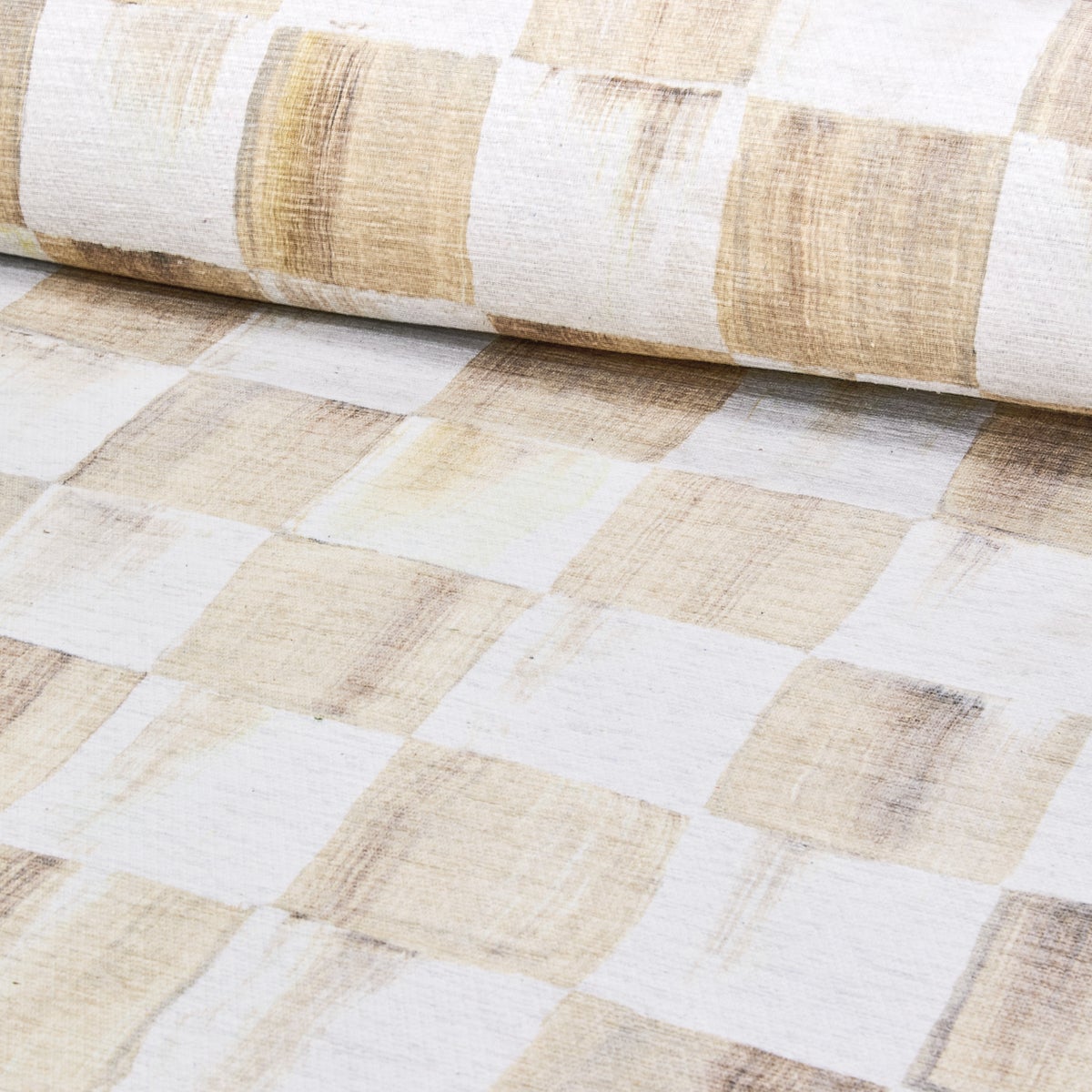 Mocha Checkered 6' Octagon Washable Rug - Image 2