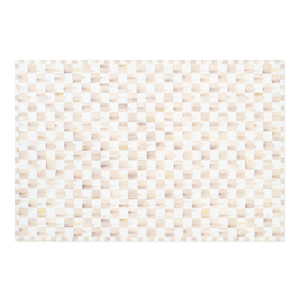 Mocha Checkered 5' x 7'6" Washable Rug