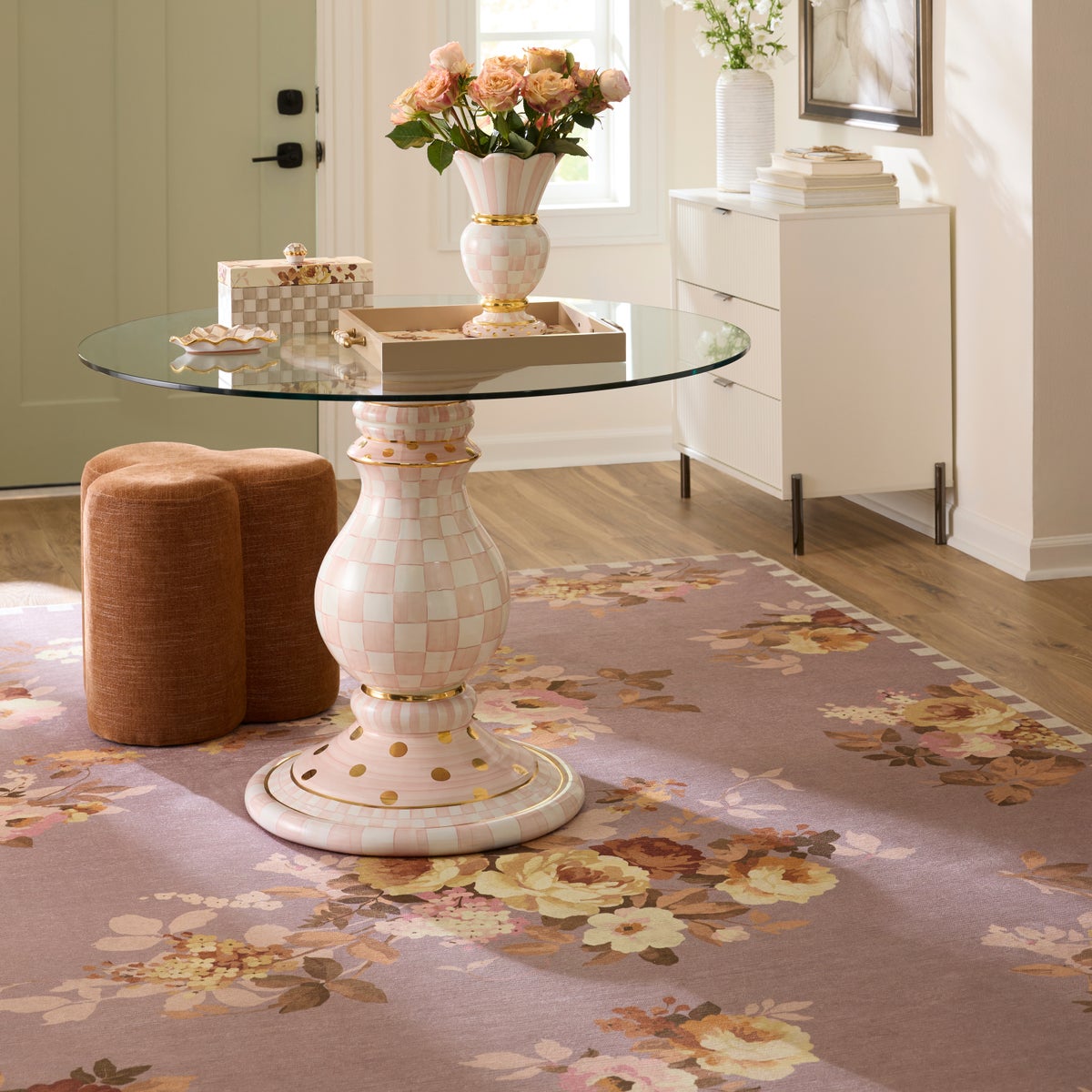 Taupe Wild Rose 8' x 10' Washable Rug - Image 2