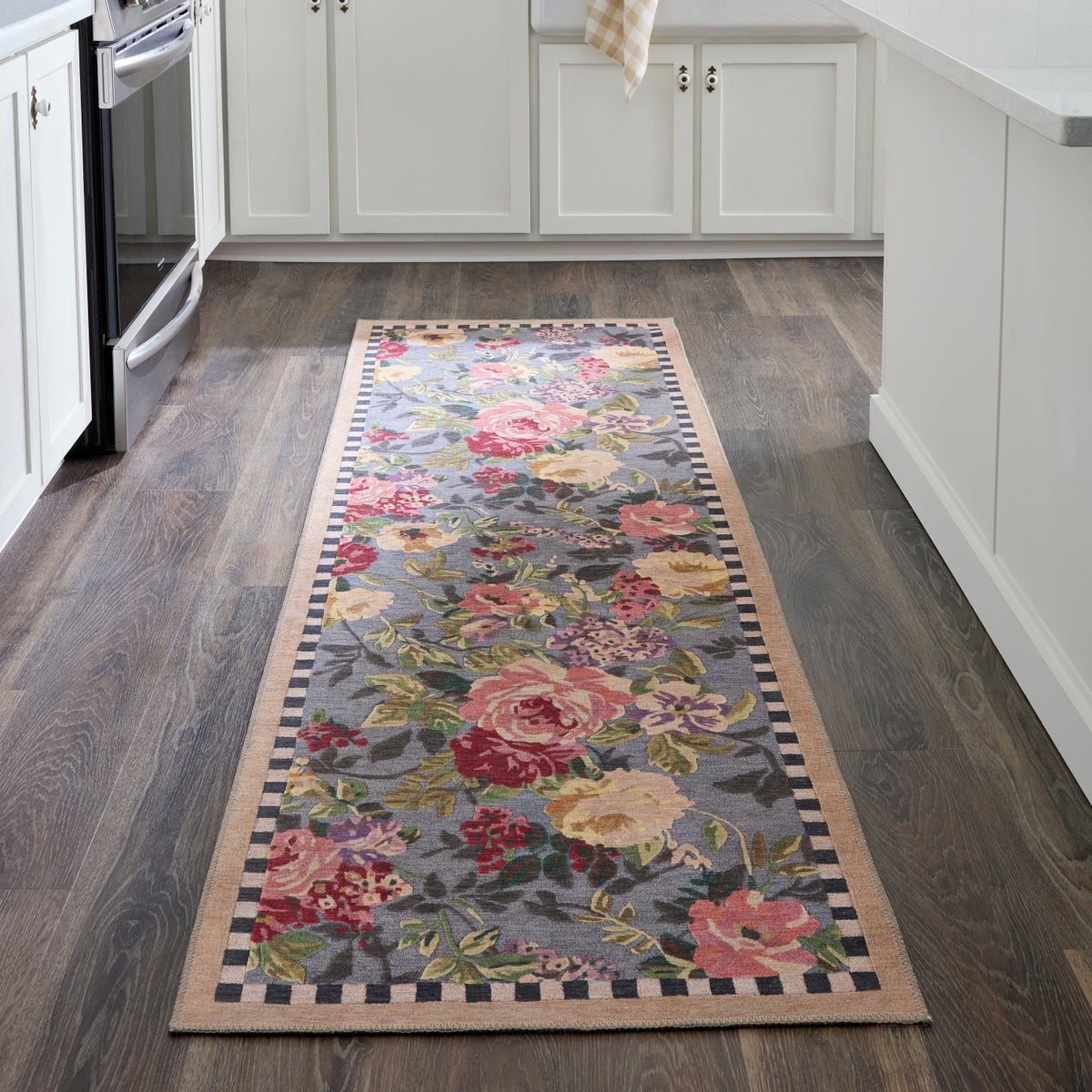 Tudor Rose 2'6" x 8' Washable Runner - Image 2