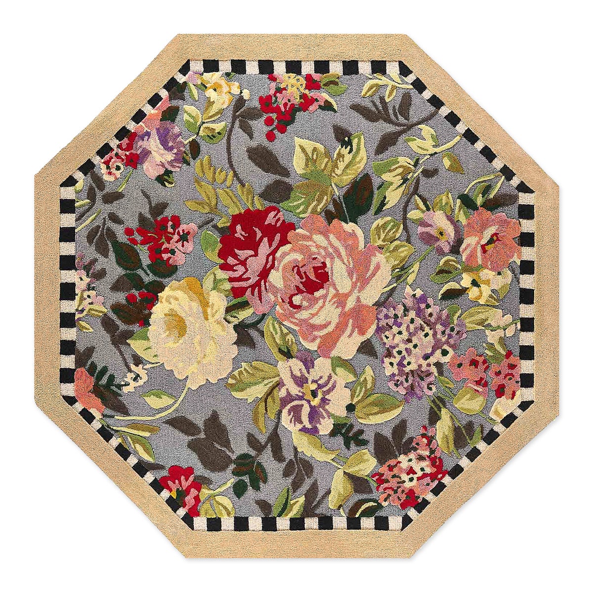 Tudor Rose 6' Octagon Washable Rug