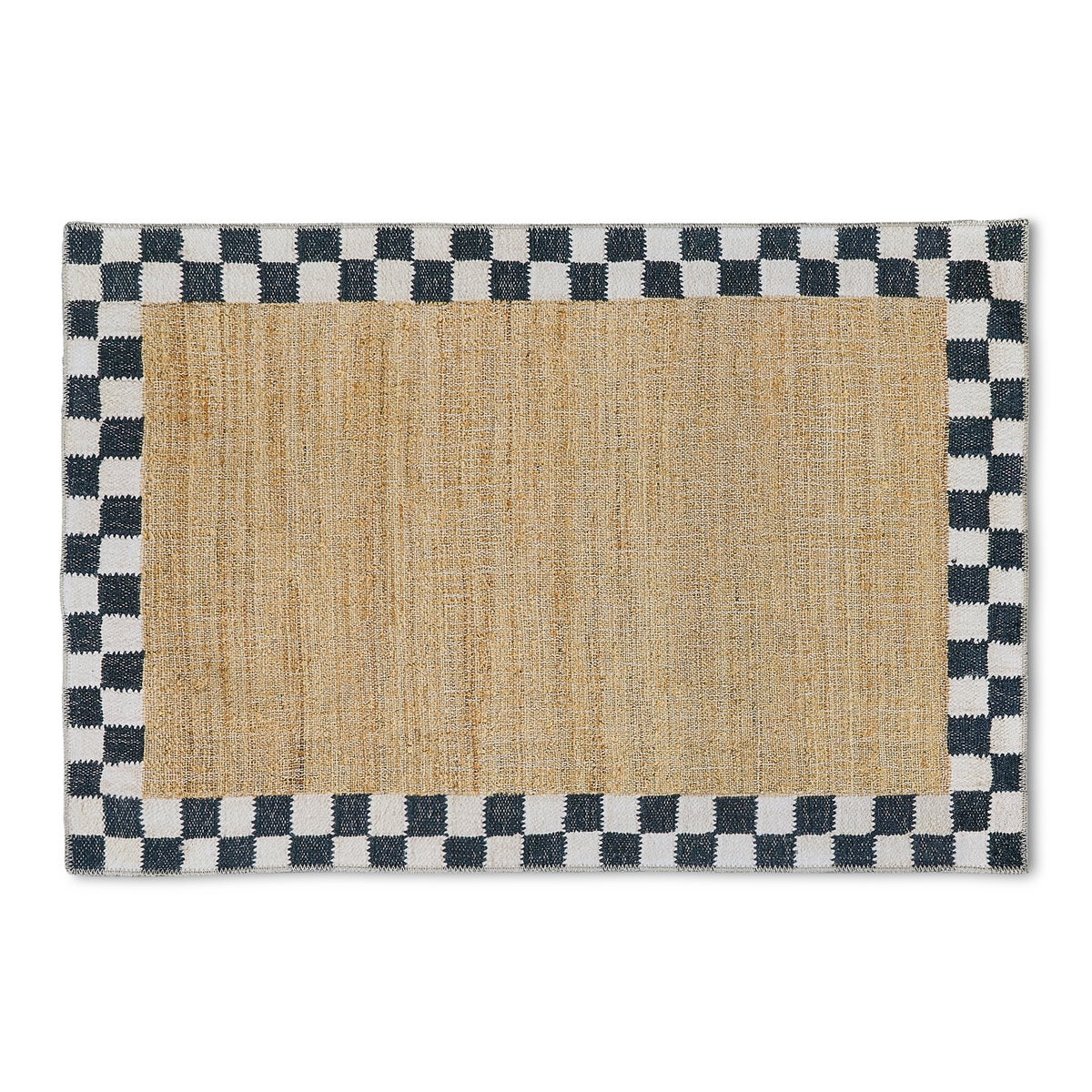 Naturals Check 3' x 5' Washable Rug