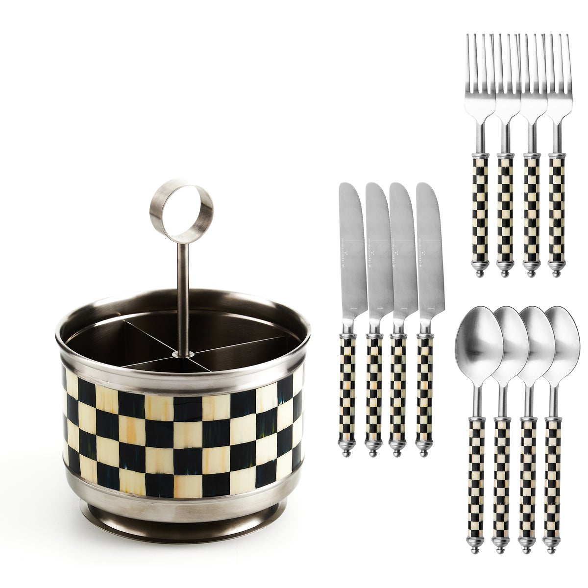 Courtly Check Supper Club Flatware & Caddy Set