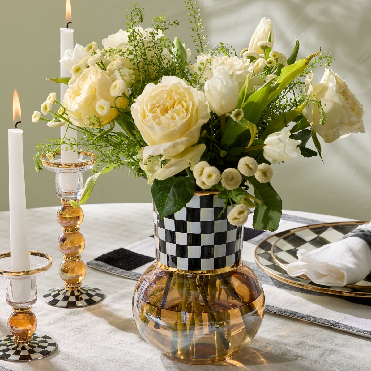 Courtly Check Glass Vase - Image 2