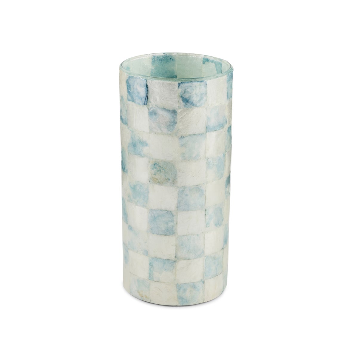 Sky Check Capiz Small Vase