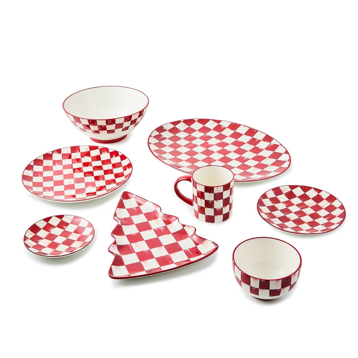 Cherry Check Dinner Plates, Set of 4 - Image 3