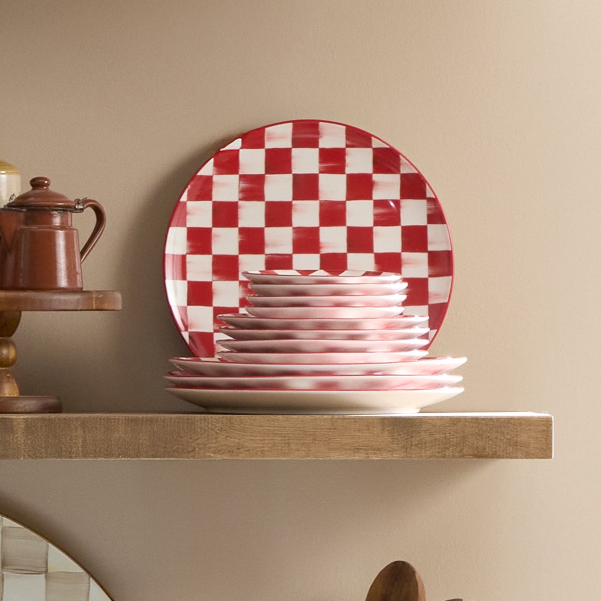 Cherry Check Salad Plates, Set of 4 - Image 2