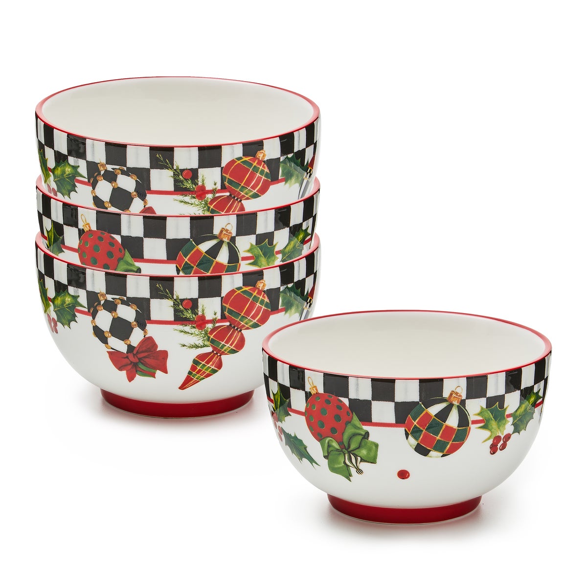 Deck the Halls Breakfast Bowls, Set of 4