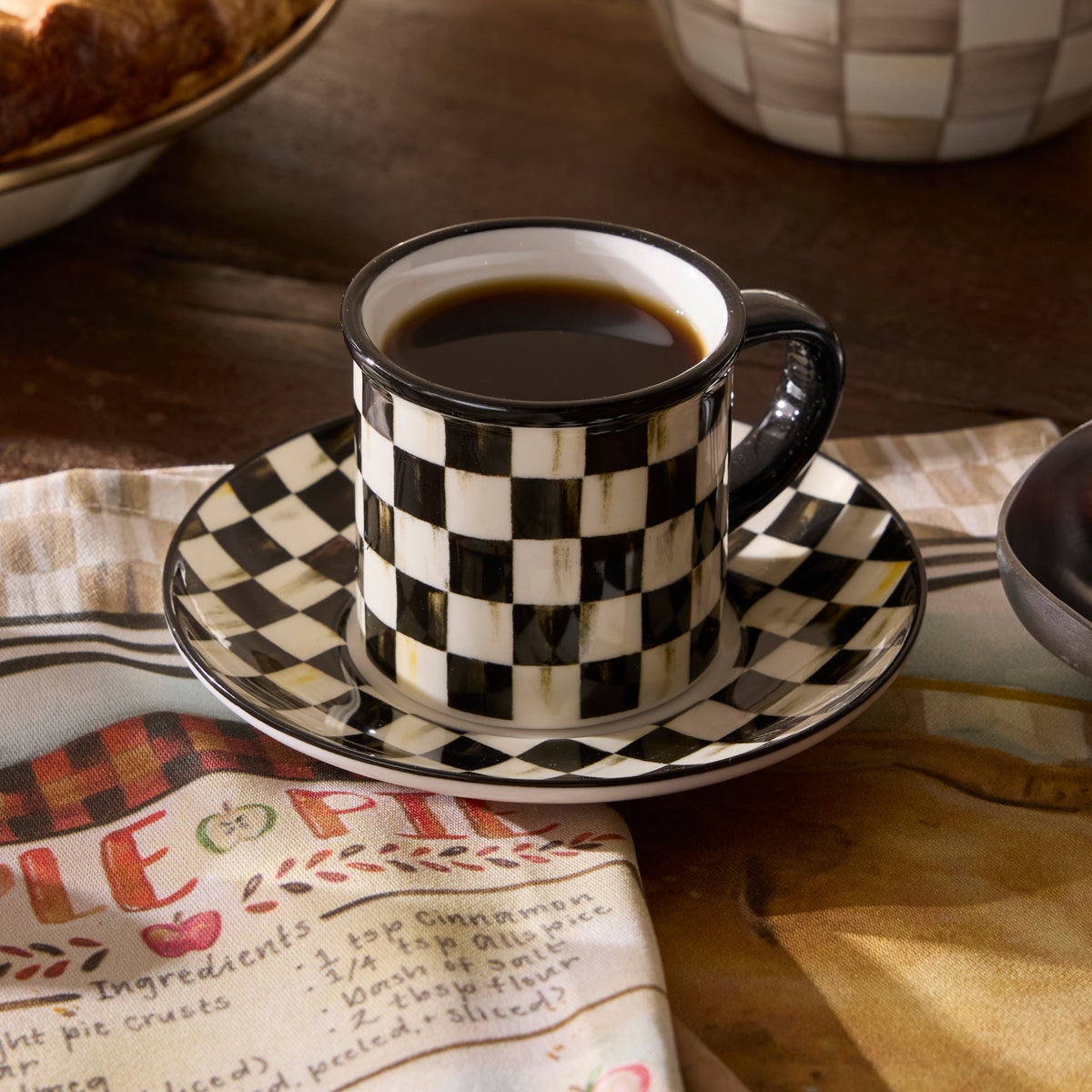 Courtly Check Espresso Cup & Saucer, Set of 2 - Image 2