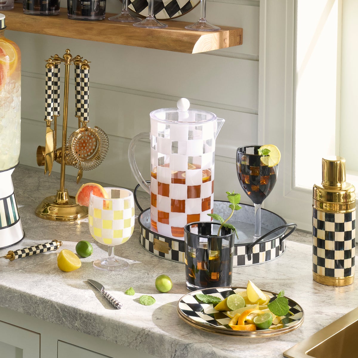 White Check Acrylic Pitcher - Image 6