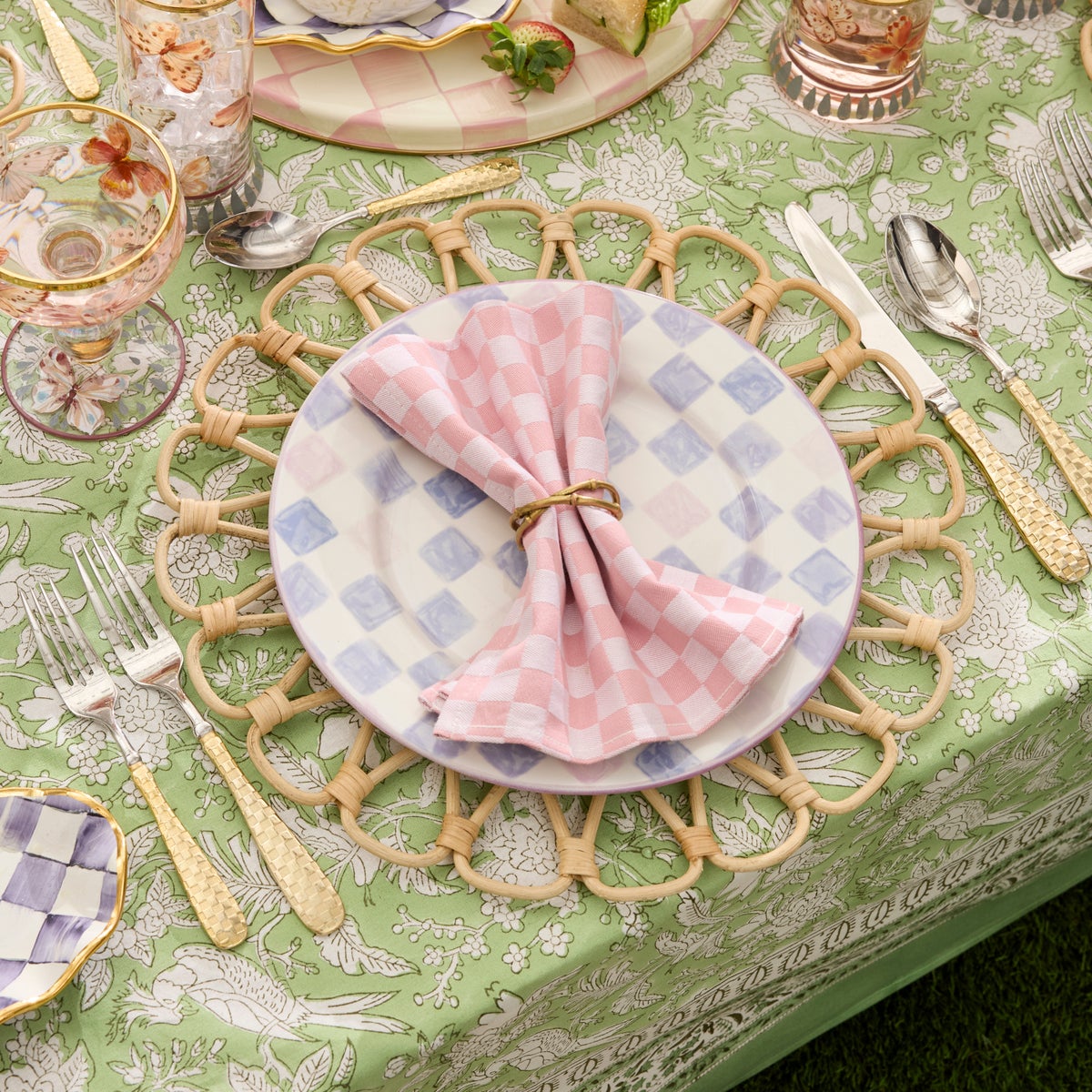 Lilac Check Dinner Plate - Image 3