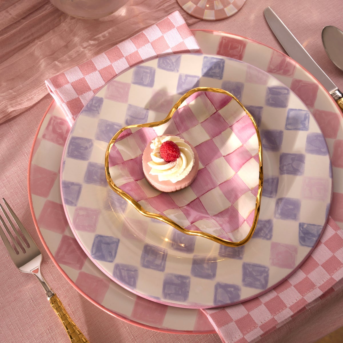 Lilac Check Dinner Plate - Image 4