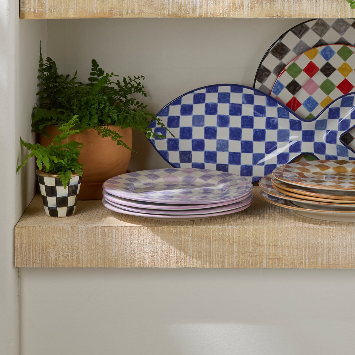 Lilac Check Dinner Plate - Image 6