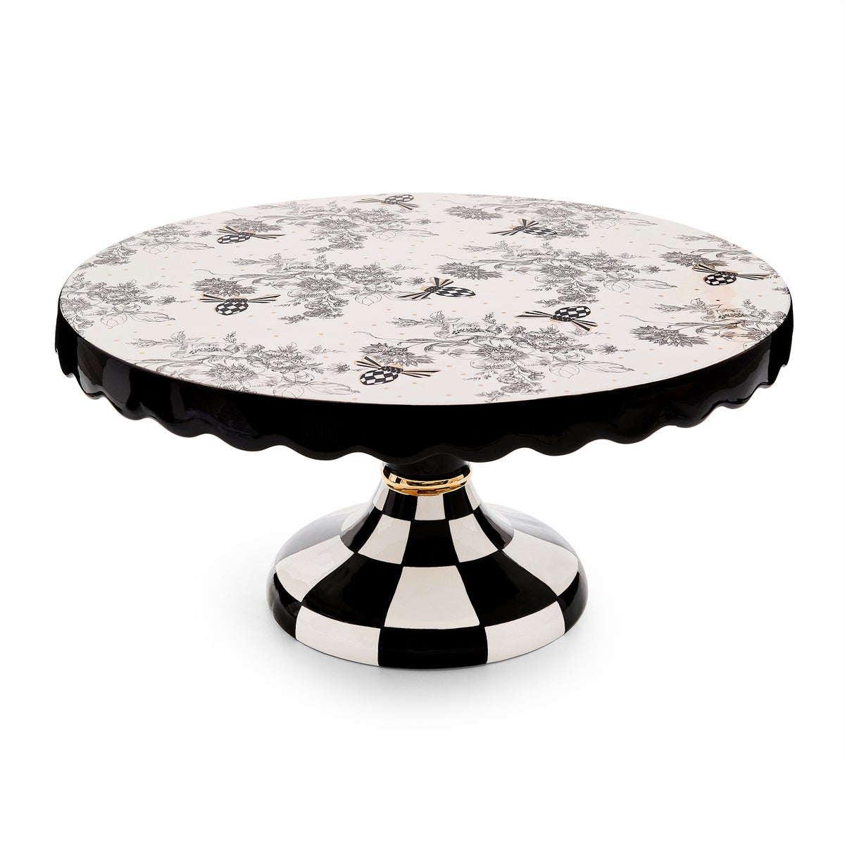 Bee Toile Large Pedestal Platter