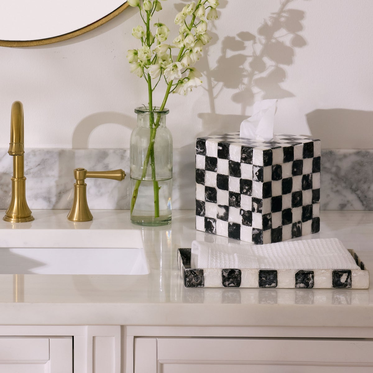 Courtly Check Capiz Boutique Tissue Box Cover - Image 2