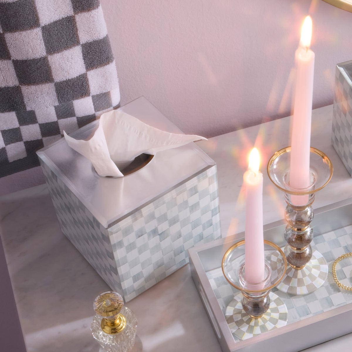 Sterling Check Glass Boutique Tissue Cover - Image 2