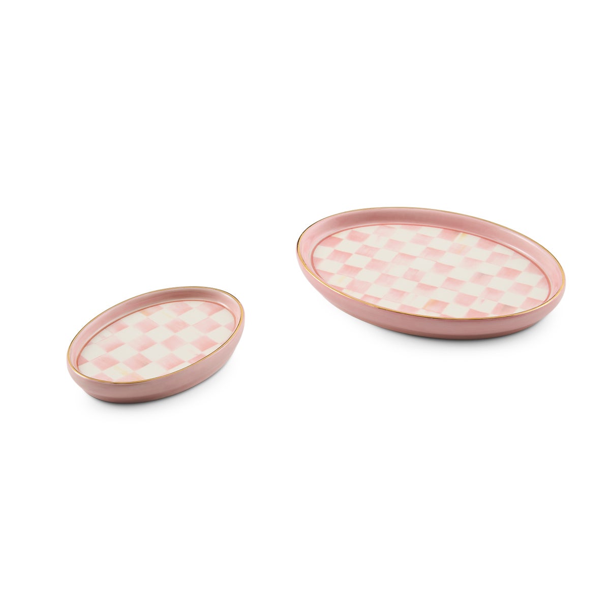 Rosy Check Oval Trinket Dishes, Set of 2 - Image 3